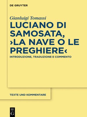 cover image of Luciano di Samosata, ›La nave o Le preghiere